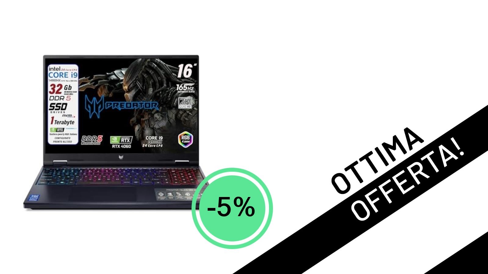 Acer Predator Helios Neo16: Il Notebook Gaming da Sogno ora Scontato del 5%!