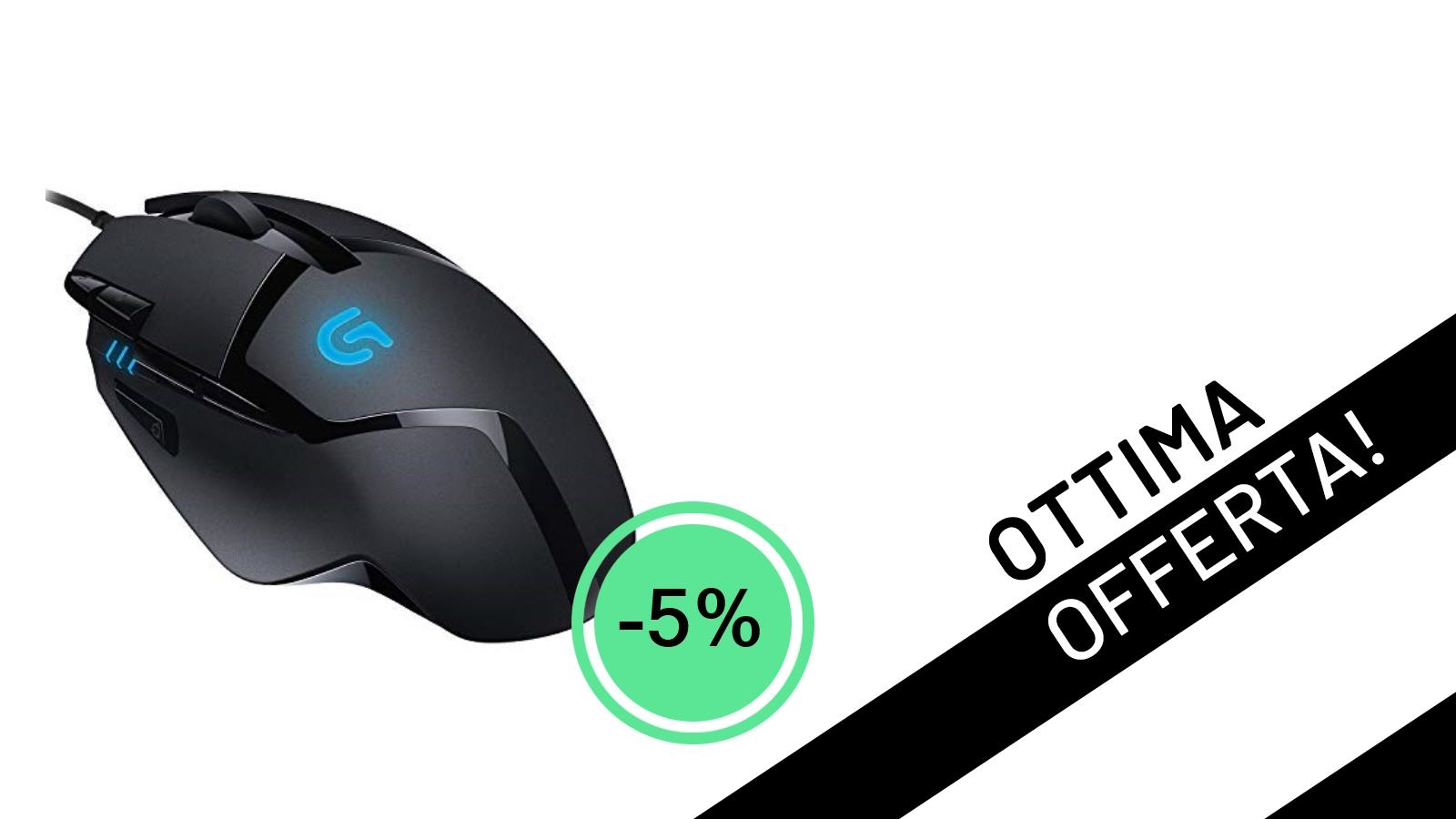 Affare Imperdibile! Il Mouse Gaming Logitech G G402 Hyperion Fury Scontato del 5% a soli 28,49€!