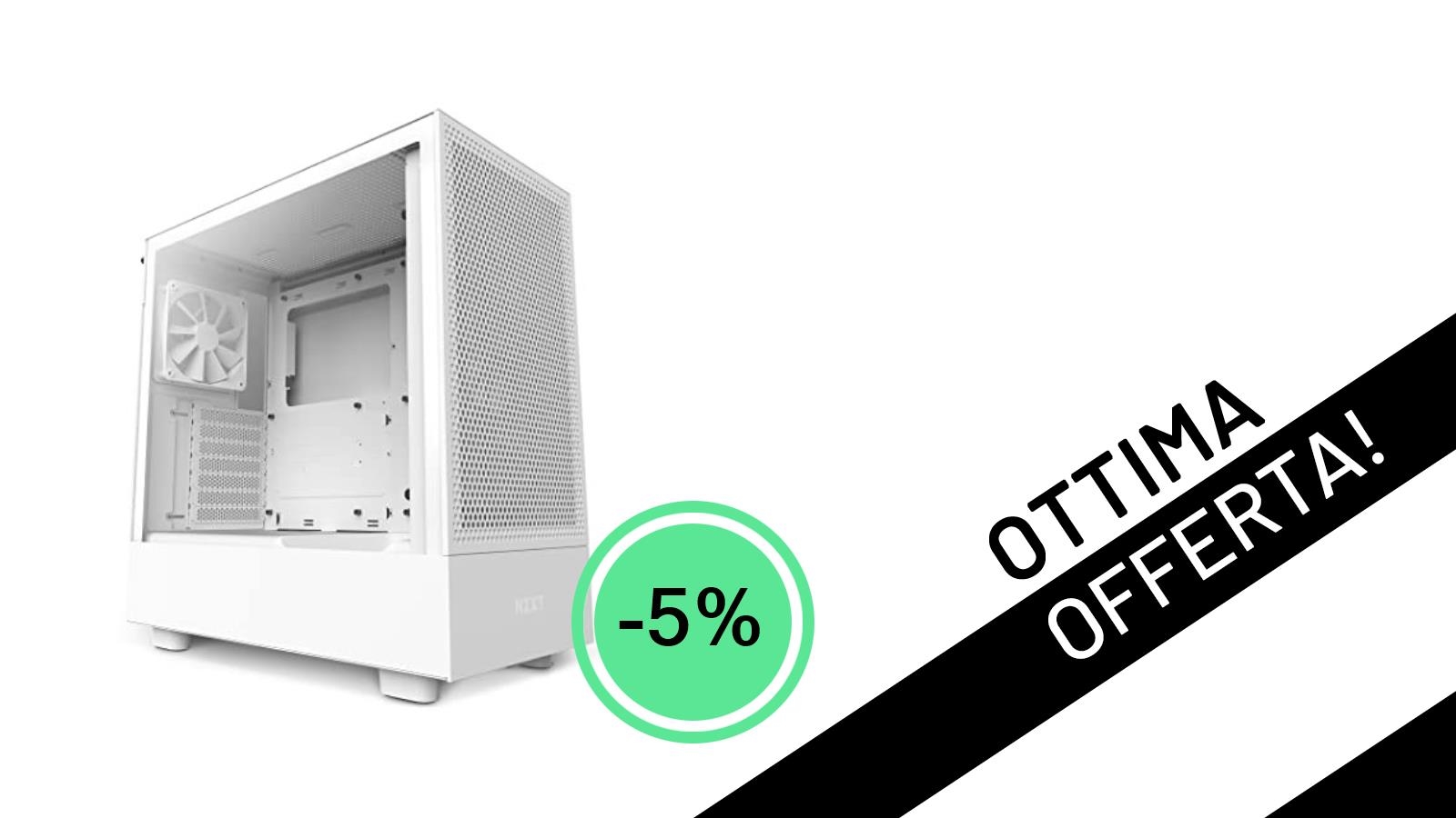 NZXT H5 Flow RGB Bianco: Il Case Gaming Perfetto in Offerta a 123,28€!