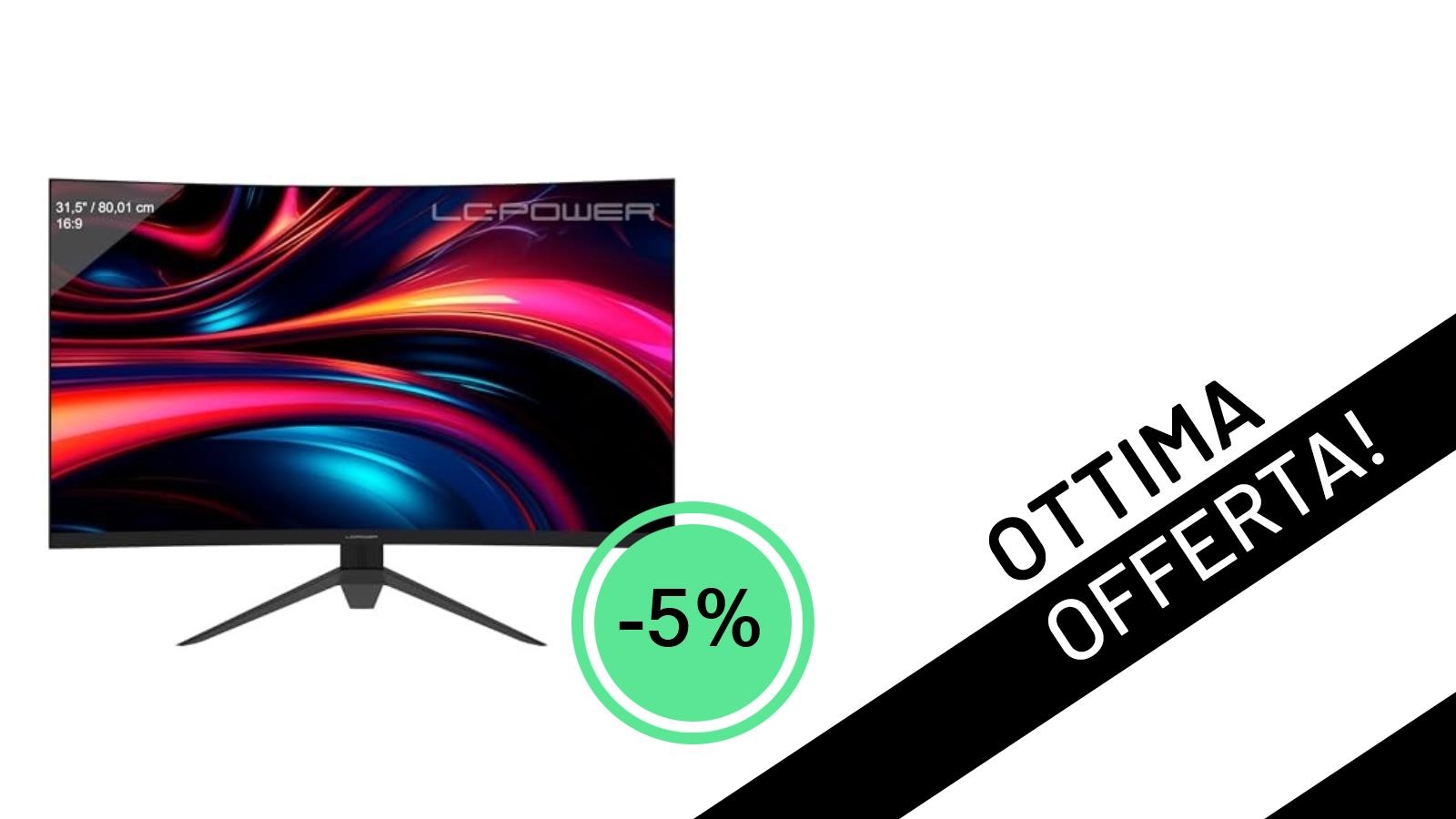 Offerta Lampo: LC-Power LC-M32QC, il Monitor Gaming Curvo da 32 pollici a un prezzo incredibile!
