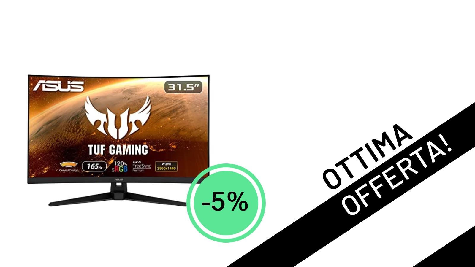 Monitor ASUS TUF Gaming VG27WQ1B: L'Immersione QHD a 165Hz a un Prezzo Incredibile!