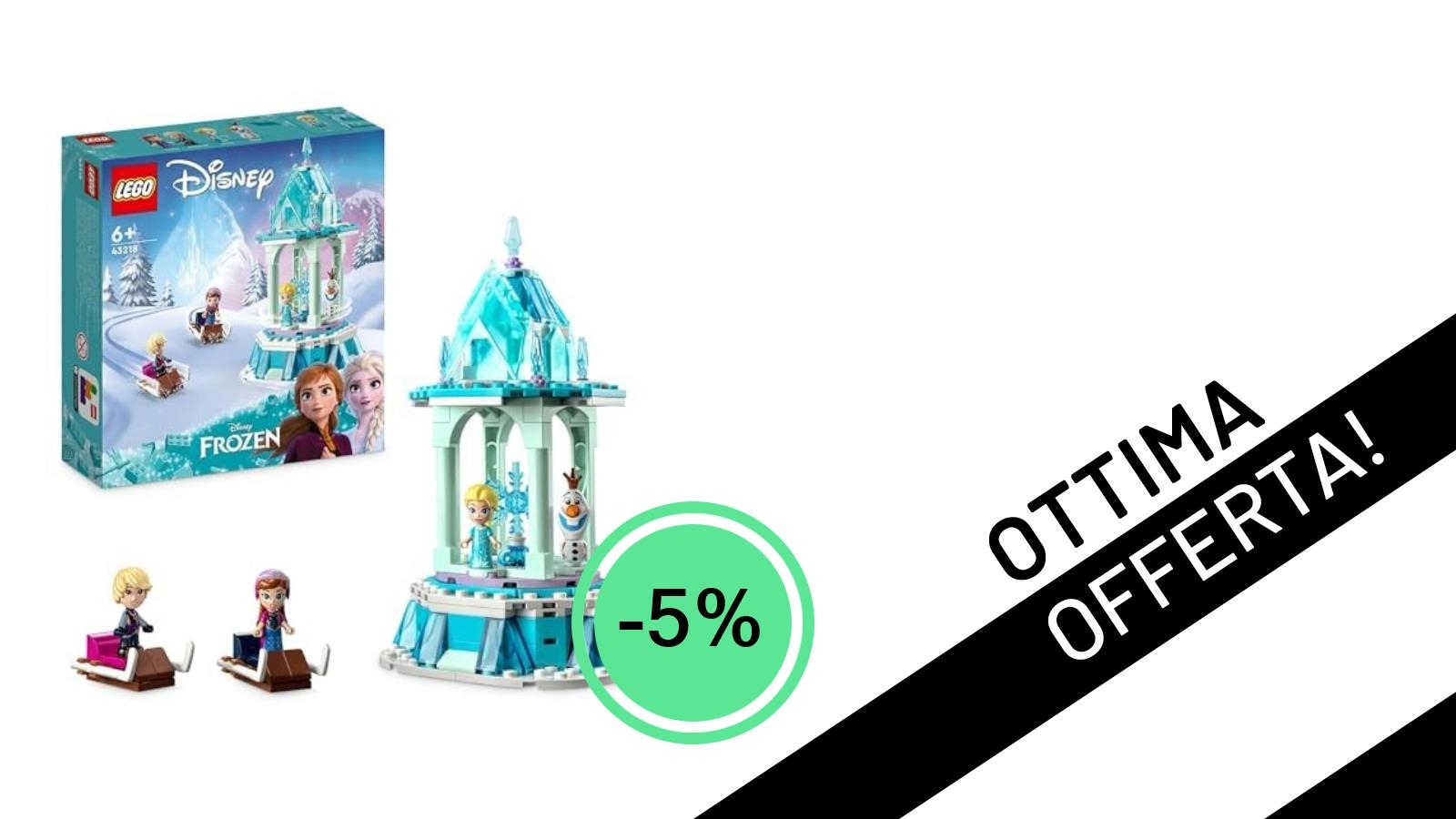 Non perdere l'offerta: LEGO Disney Frozen La Giostra Magica di Anna ed Elsa in sconto del -5%!