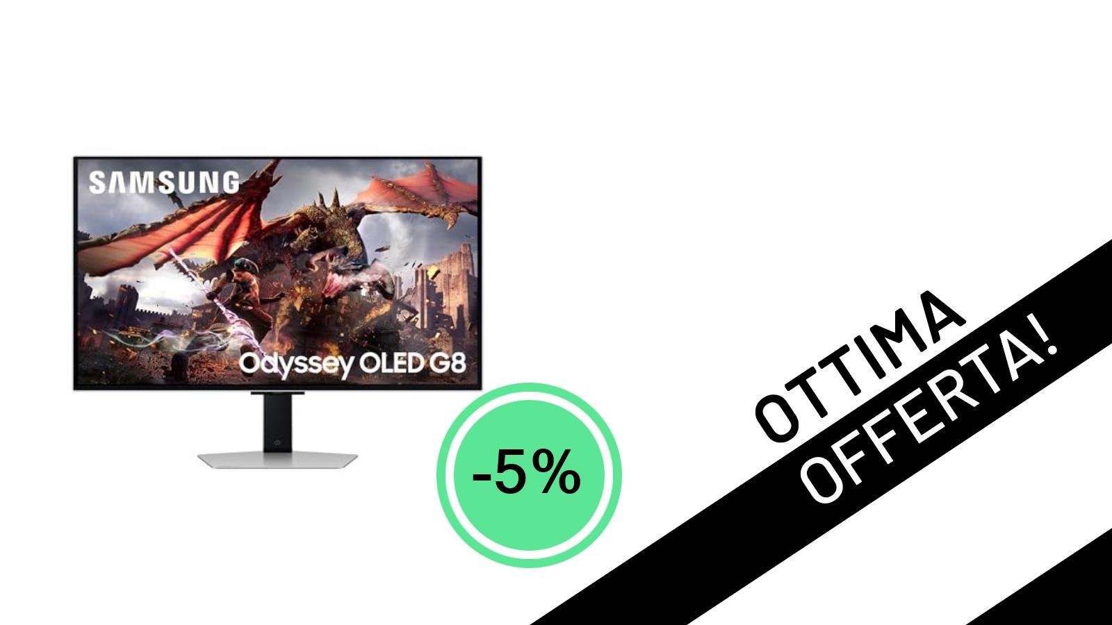 Samsung Odyssey OLED G8: Il Monitor Gaming 4K QD-OLED da 32" in offerta a 849,90€!