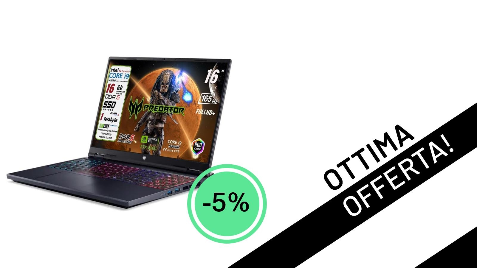 Acer Predator Helios Neo: Il Portatile Gaming con Core i9 e RTX 4060 in offerta imperdibile!
