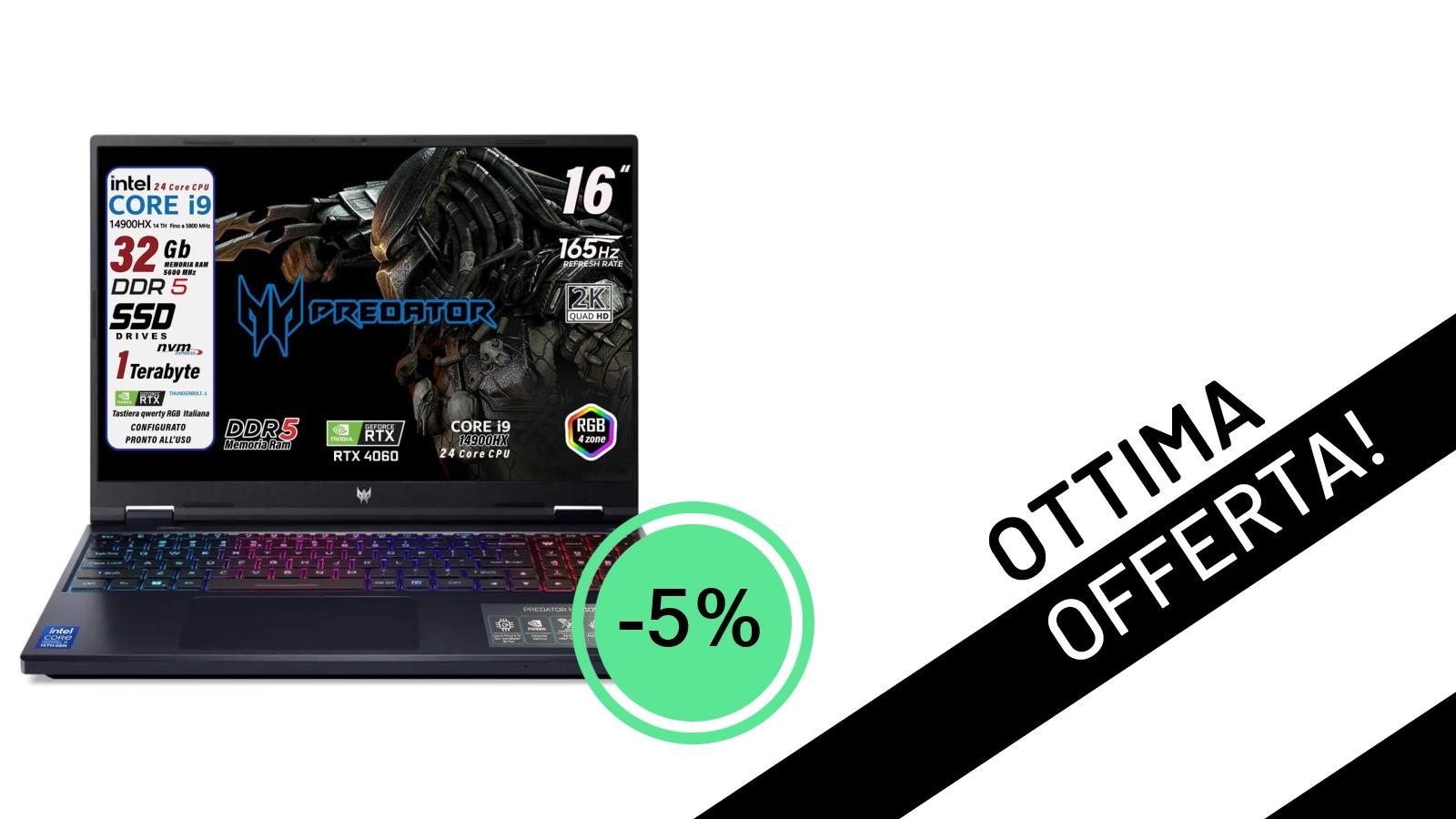 Acer Predator Helios Neo16: Il Notebook Gaming da Sogno ora Scontato del 5%!