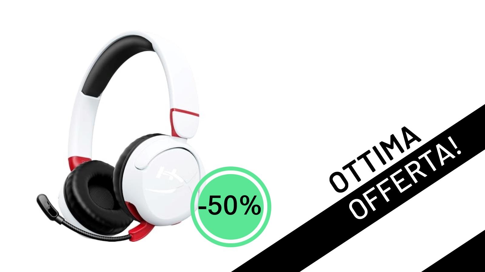 Non perdere le HyperX Cloud Mini Wireless White: cuffie gaming a metà prezzo, solo 24,97€!