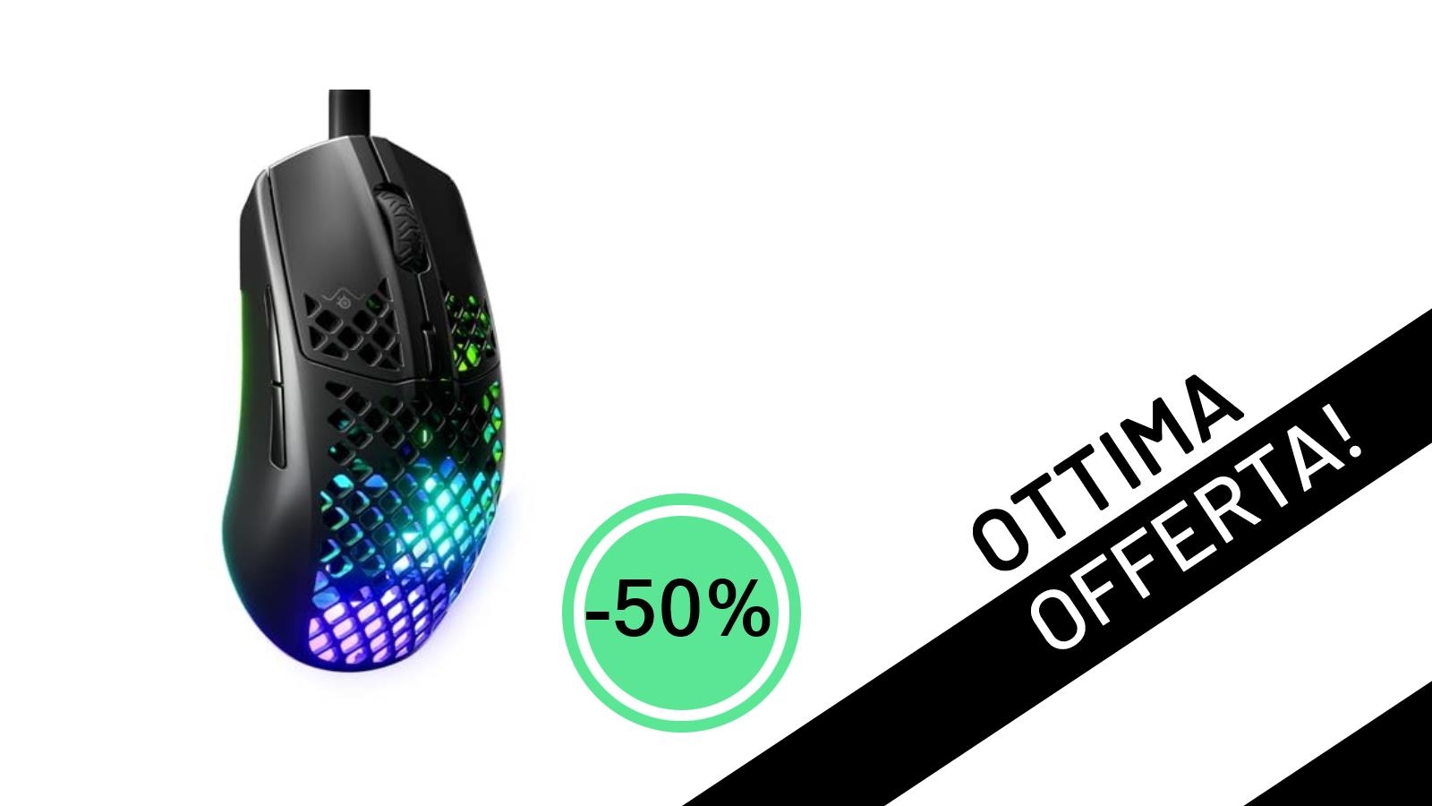 SteelSeries Aerox 3: Il Mouse Gaming Ultraleggero al 50% di Sconto, Ora a Soli 34,99€!