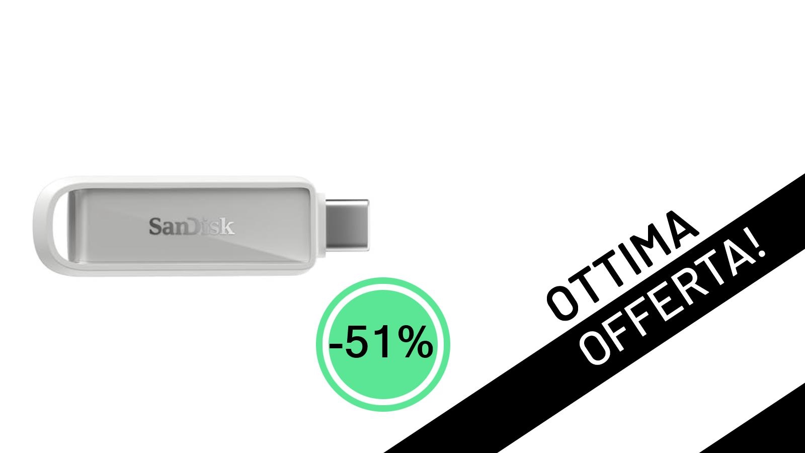 SanDisk USB-C 1TB in offerta shock: sposta foto e video a metà prezzo!
