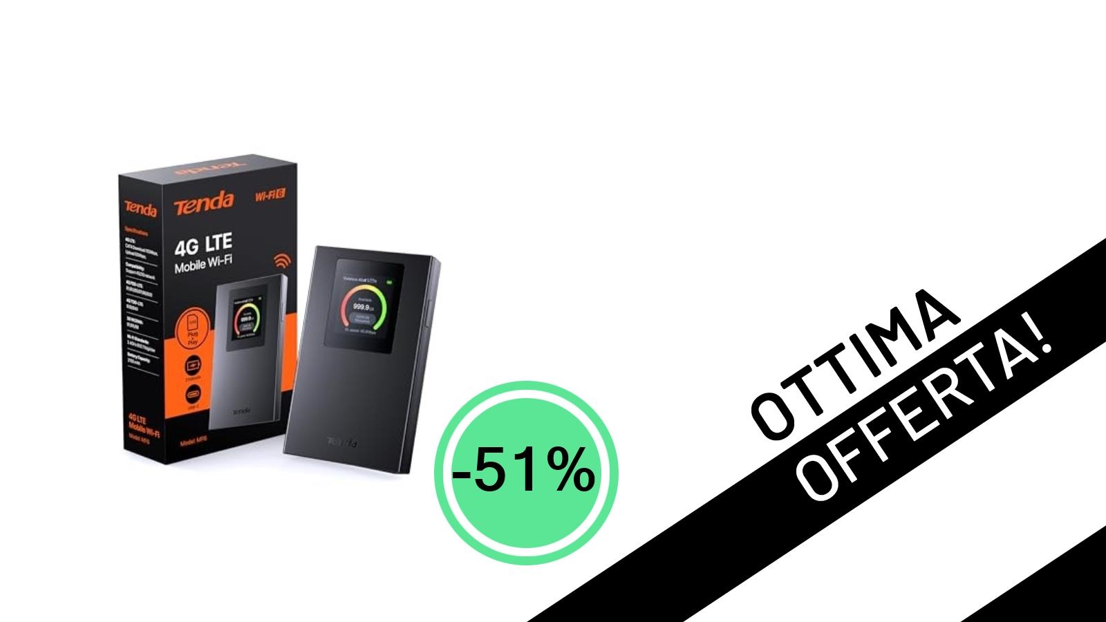 Tenda MF6: Il Router WiFi Portatile con SIM e Wi-Fi 6 Scontato del 51% a soli 34€!