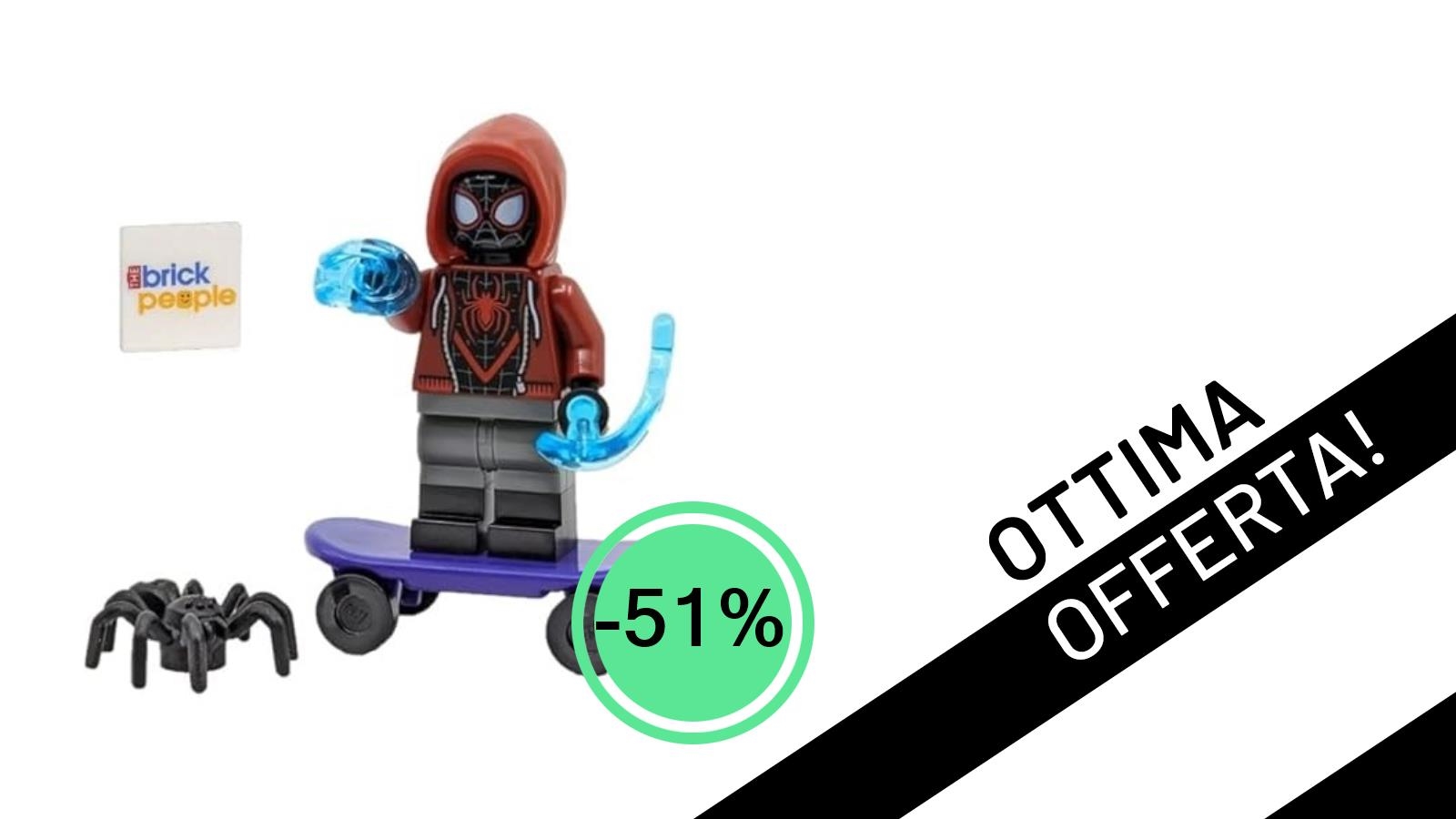 Sconto Incredibile del 51% sulla Minifigure LEGO Superheroes di Miles Morales: Solo 9,42€!
