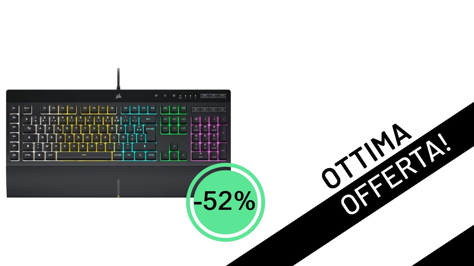 Affare Imperdibile: La Tastiera Gaming Corsair K55 RGB PRO GOMMA Scontata del 52% a Soli 49,99€!