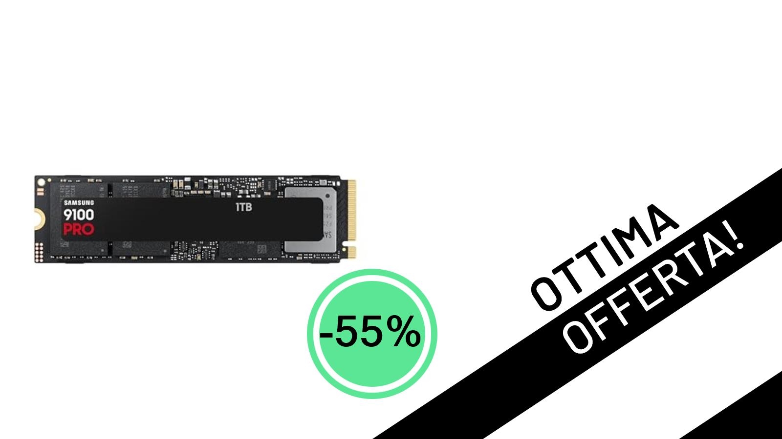Samsung 9100 PRO SSD da 1TB: Velocità PCIe 5.0 al -55% per Gamer e Pro!