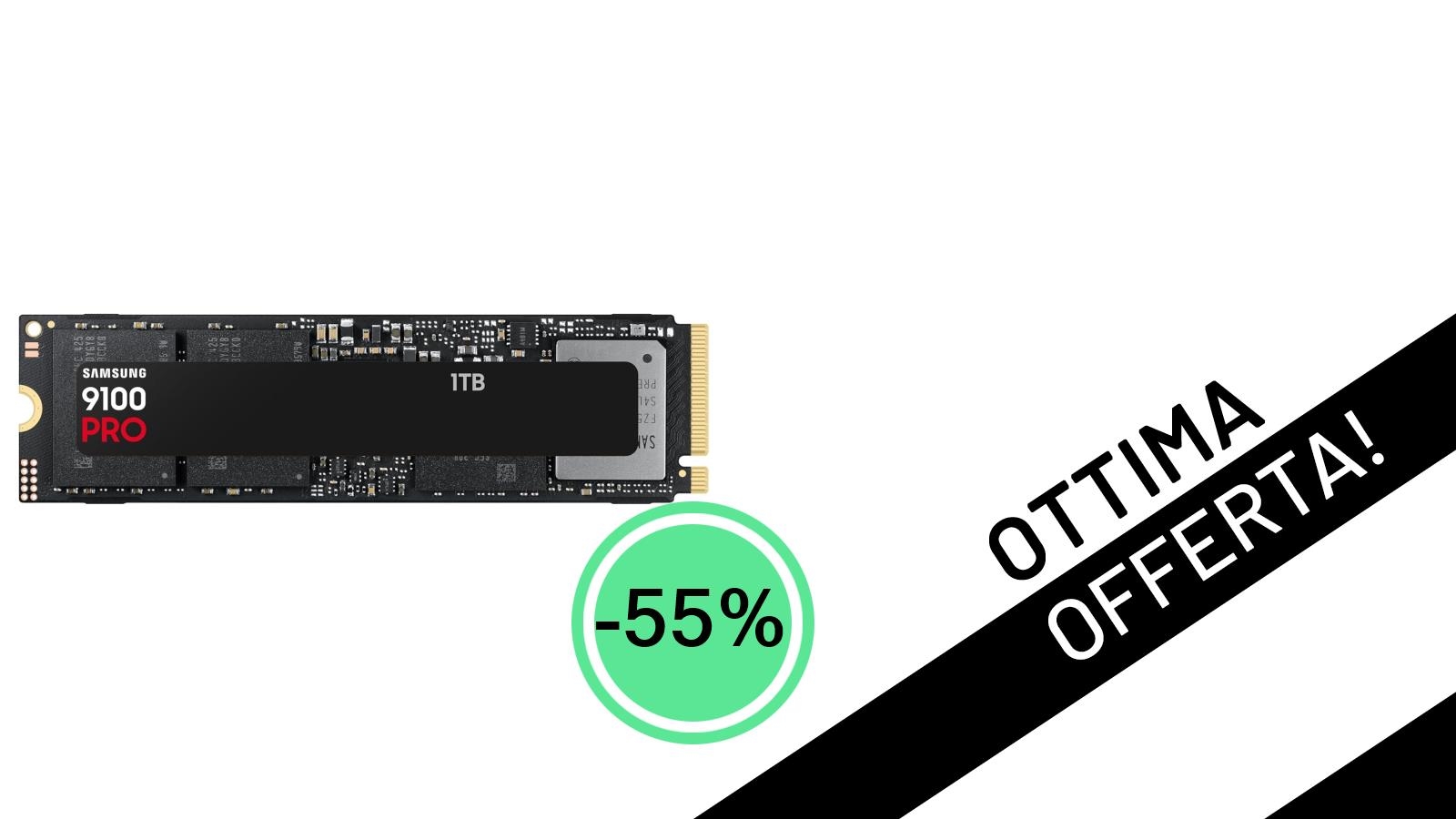 Samsung 9100 PRO SSD da 1TB: Velocità PCIe 5.0 al -55% per Gamer e Pro!