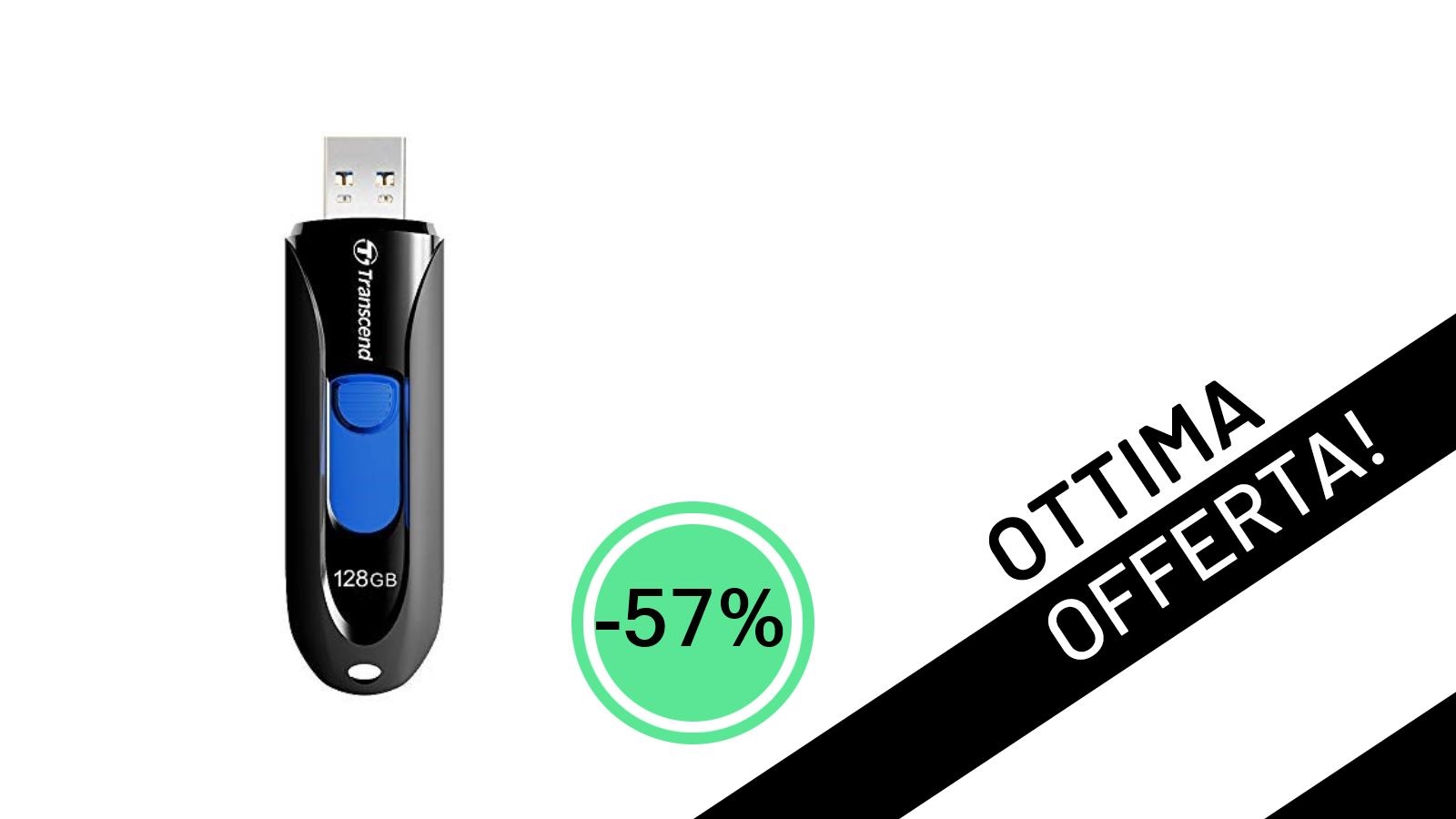 Transcend JetFlash 790: 128GB di spazio a meno di 12 euro con uno sconto pazzesco!