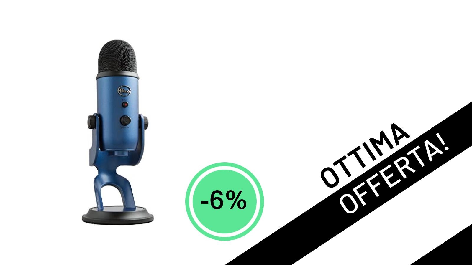 Il Blue Yeti Microfono USB è in offerta lampo: qualità professionale per i tuoi contenuti a soli 84,79€!