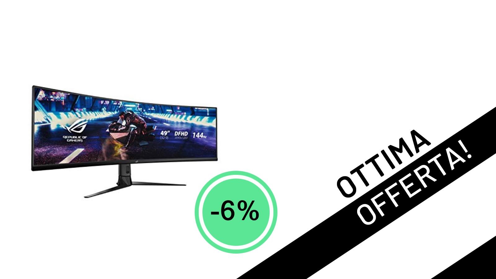 ASUS ROG Strix XG49VQ: Il Monitor Gaming Ultrawide da 49" a un Prezzo Eccezionale!