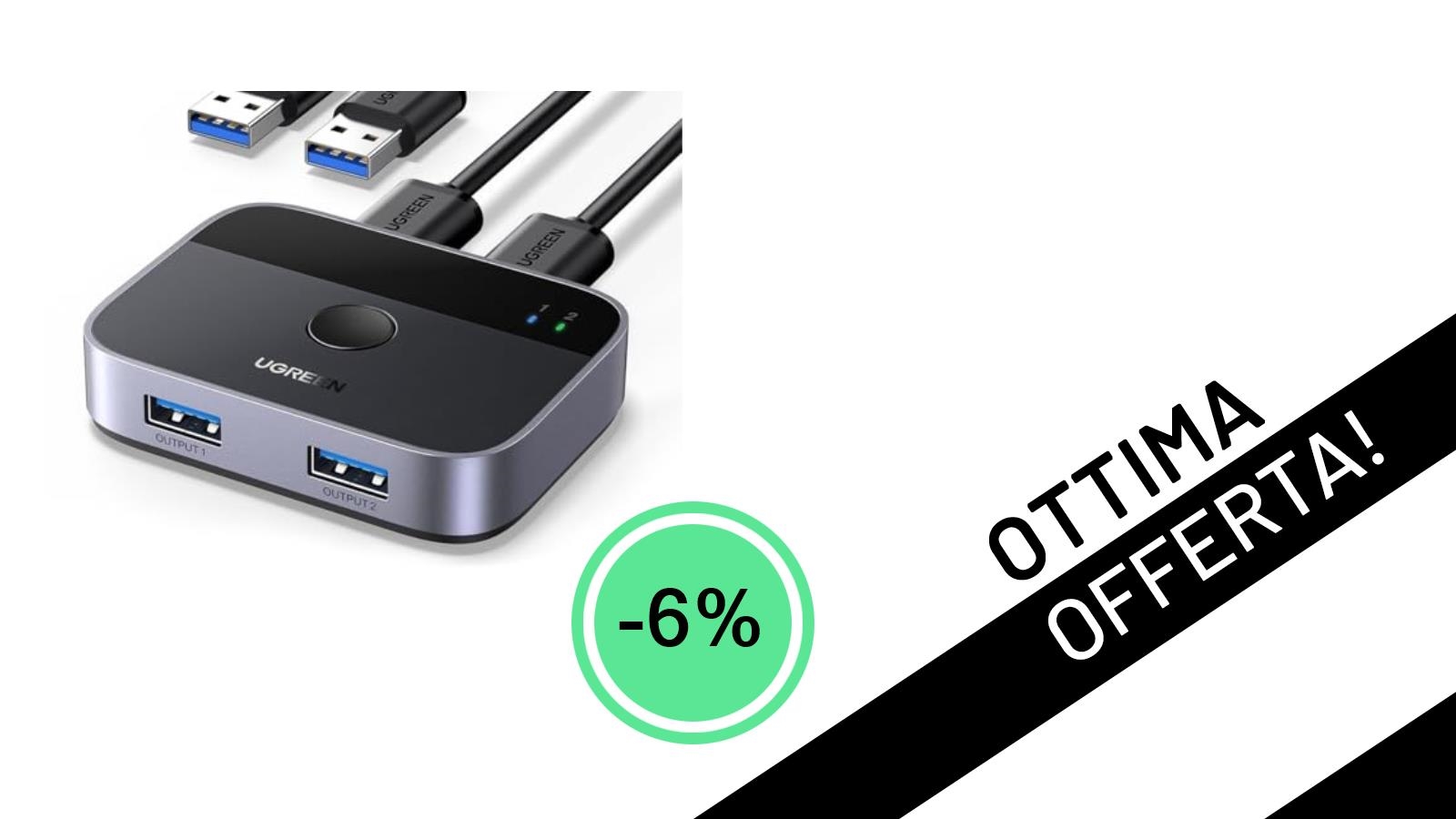 UGREEN KVM Switcher USB 3.0: Massima Efficienza per la Tua Postazione a un Prezzo Sbalorditivo!