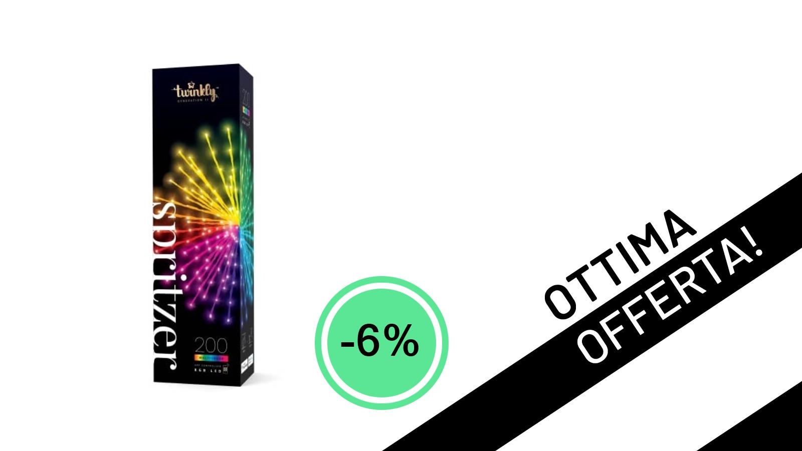 <strong>Twinkly Spritzer RGB</strong>: L'Illuminazione Smart Che Trasforma la Tua Casa è in Offerta Imperdibile!