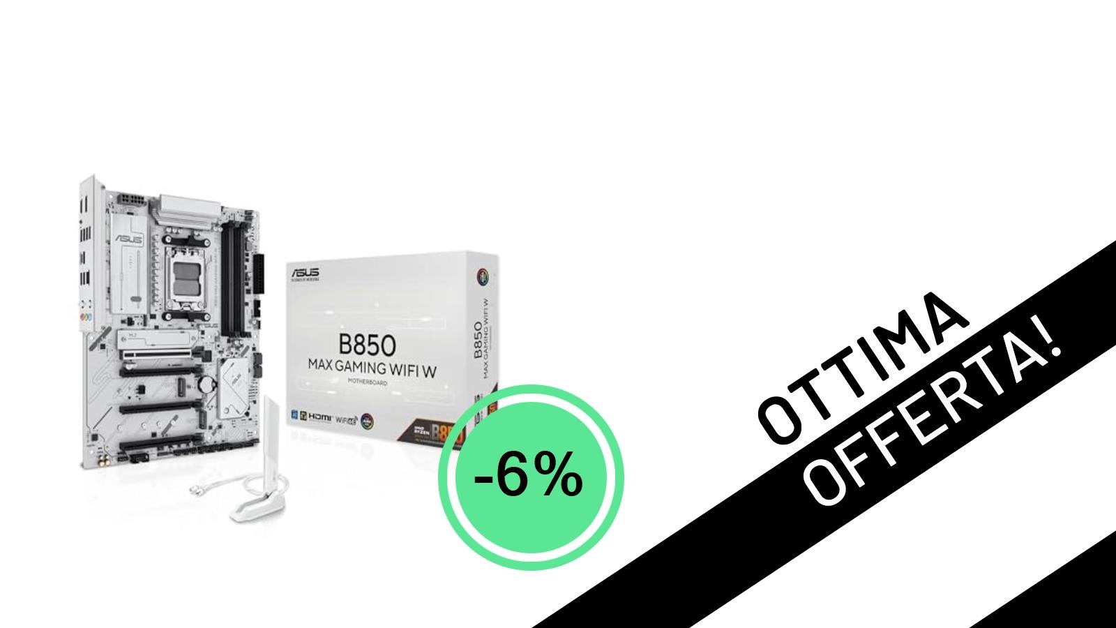 ASUS B850 MAX GAMING WIFI W: L'Offerta Imperdibile sulla Scheda Madre AMD ATX!
