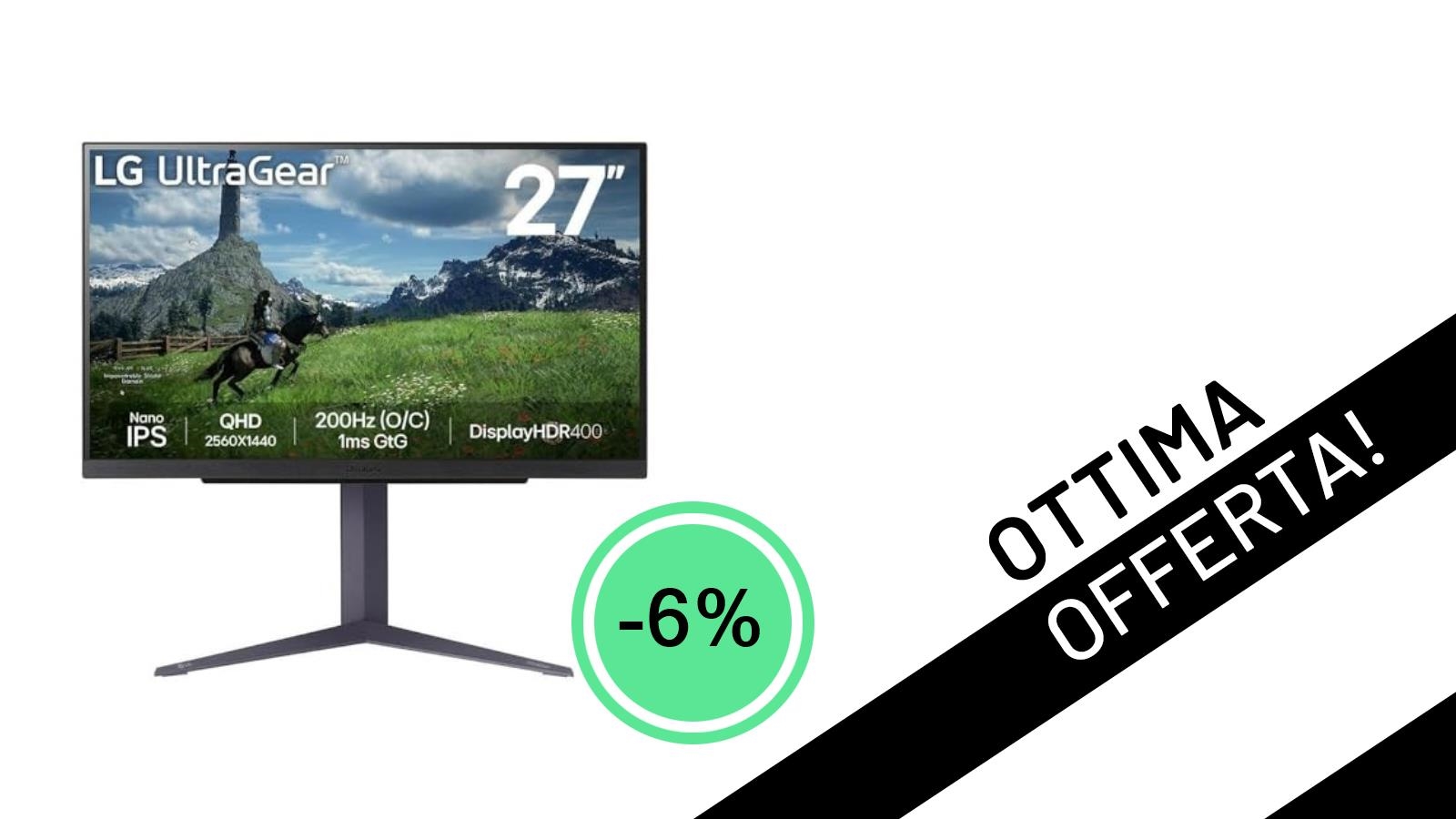 LG UltraGear 27GS85Q: Il Monitor Gaming Nano IPS QHD da 200Hz è in Offerta Imperdibile a 262,69€!