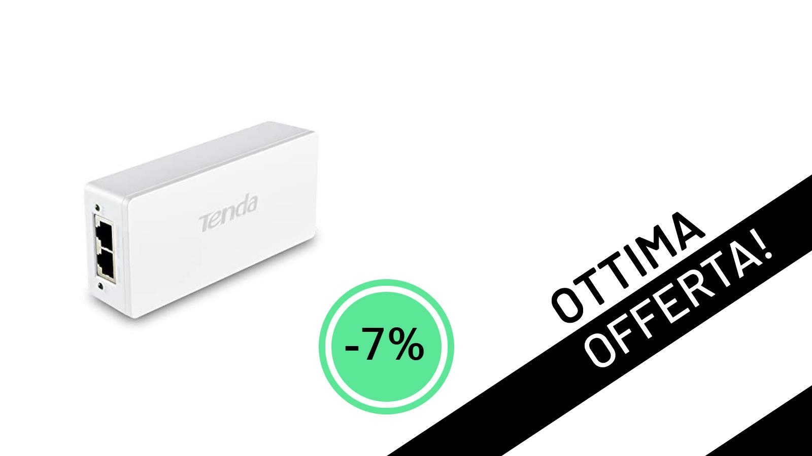 Un'occasione da non perdere: il Tenda POE30G-AT Gigabit PoE Injector in offerta speciale a soli 14,49€!