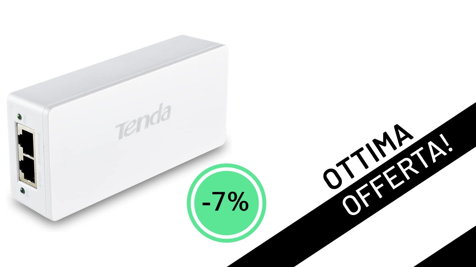 Un'occasione da non perdere: il Tenda POE30G-AT Gigabit PoE Injector in offerta speciale a soli 14,49€!
