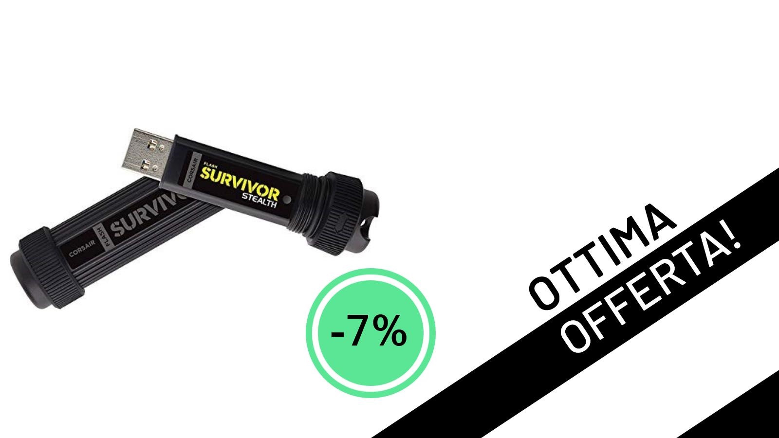 L'Invincibile Chiavetta USB Corsair Flash Survivor Stealth v2 da 256GB: Ora Tua con il -7% di Sconto!