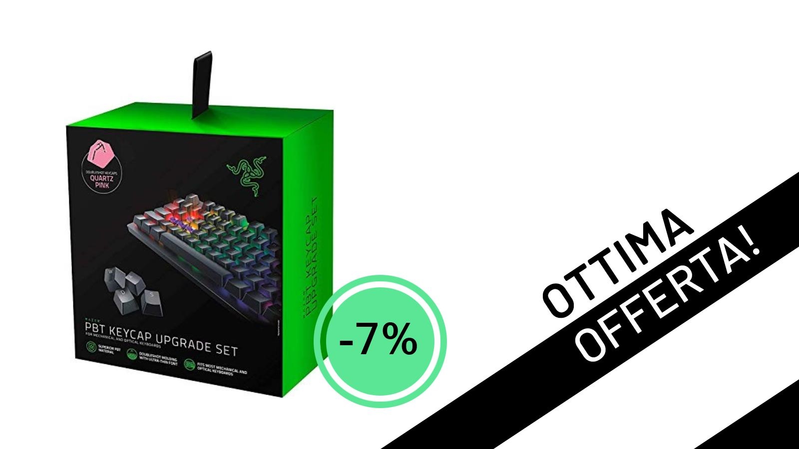 Rinnova la tua tastiera gaming: i Razer PBT Keycap Rosa sono in offerta a soli 37,25€!