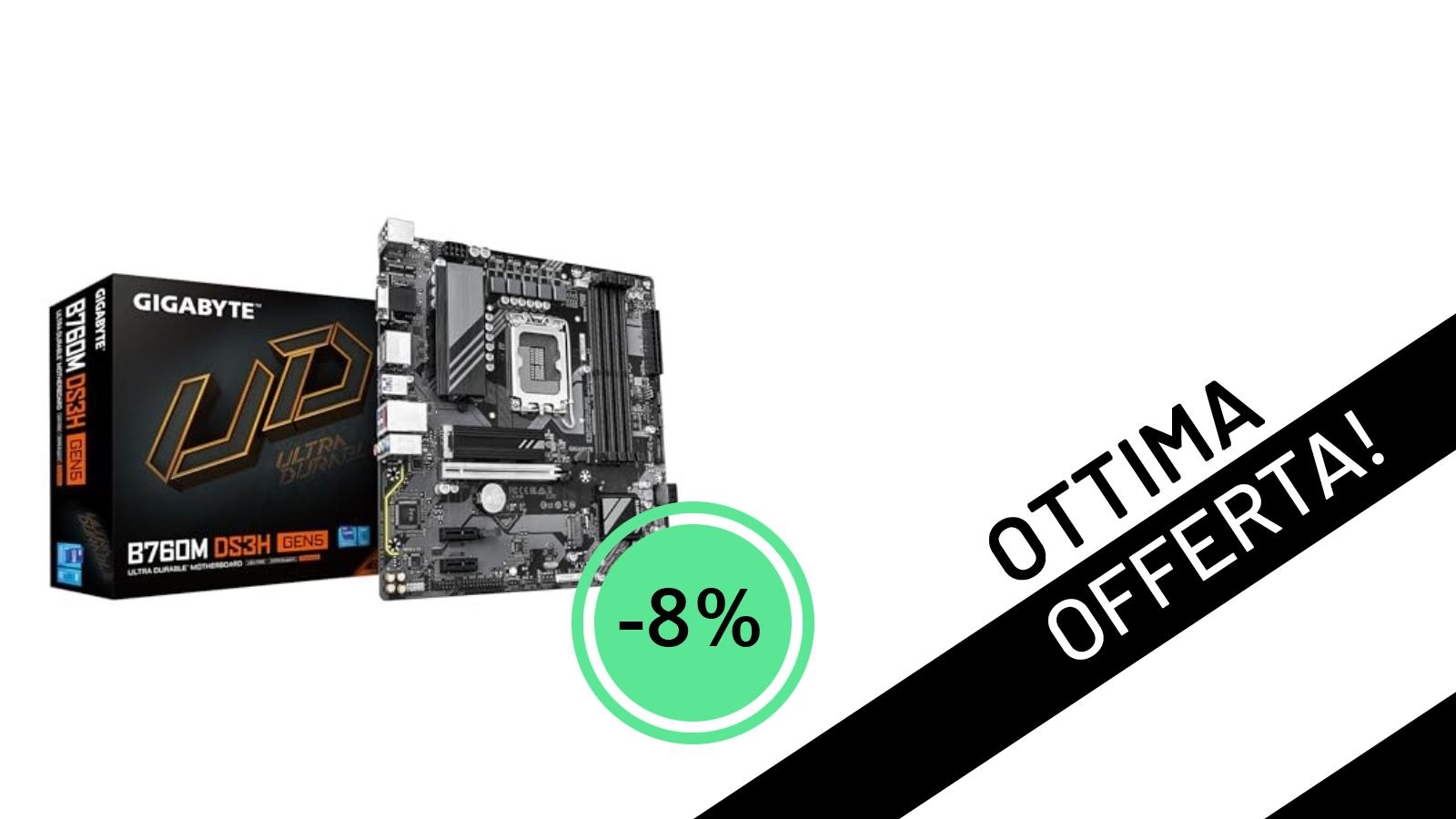 La <strong>Scheda Madre GIGABYTE B760M DS3H GEN5</strong> in Offerta Imperdibile: Supporto Intel 14ª Gen a soli 116,14€!