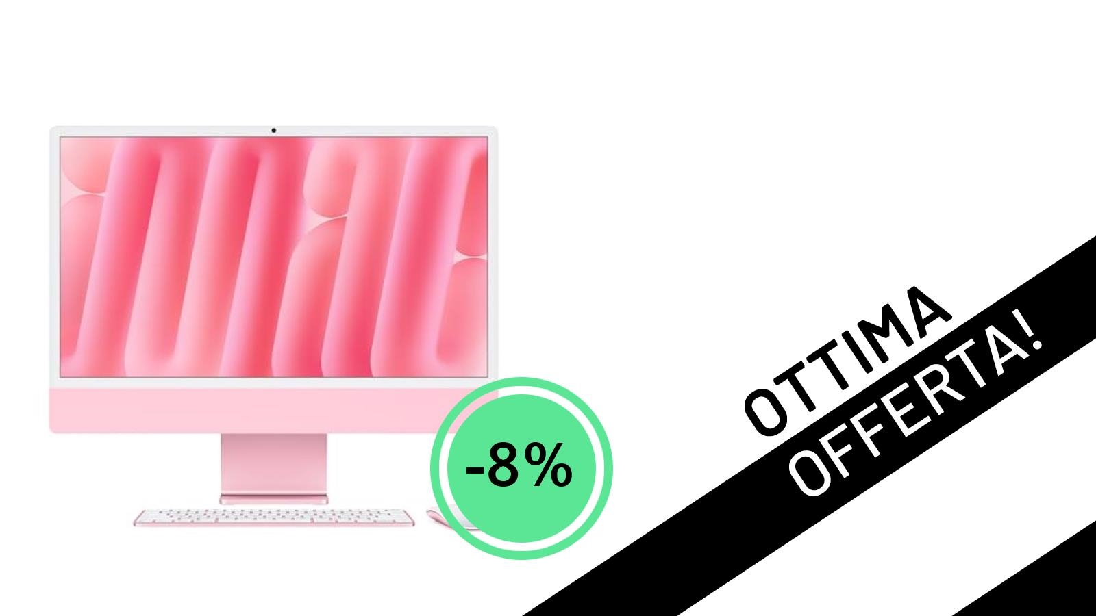 Offerta Imperdibile: L'Apple iMac M4 All-in-One Rosa è tuo con uno sconto del -8%!