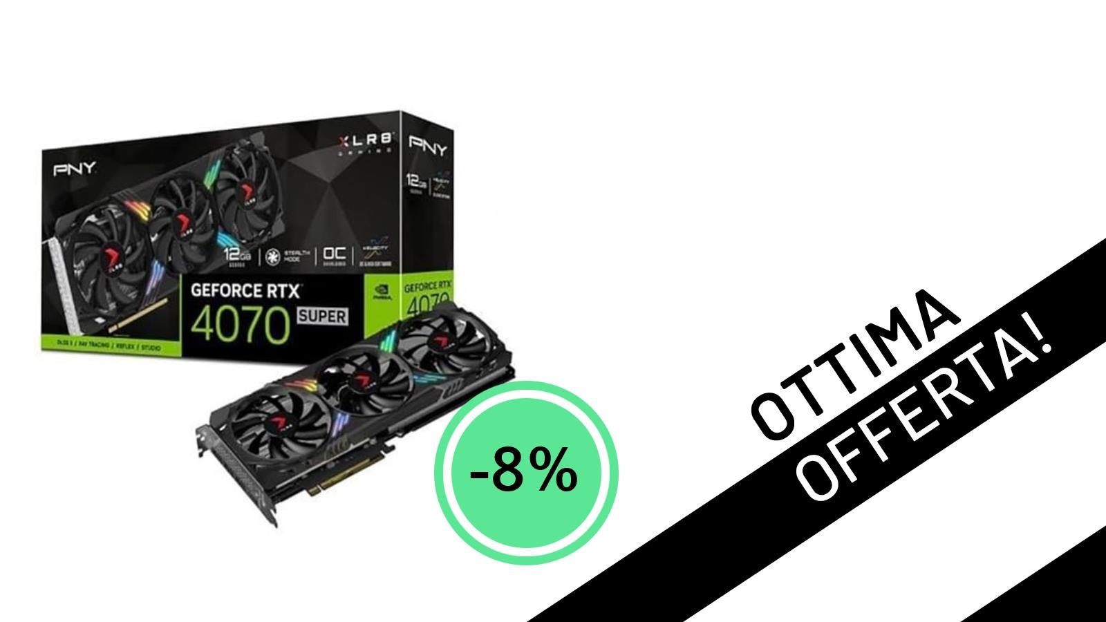 PNY RTX 4070 Super ARGB OC: Potenza da Gaming Scontata del -8% a 716,10€!