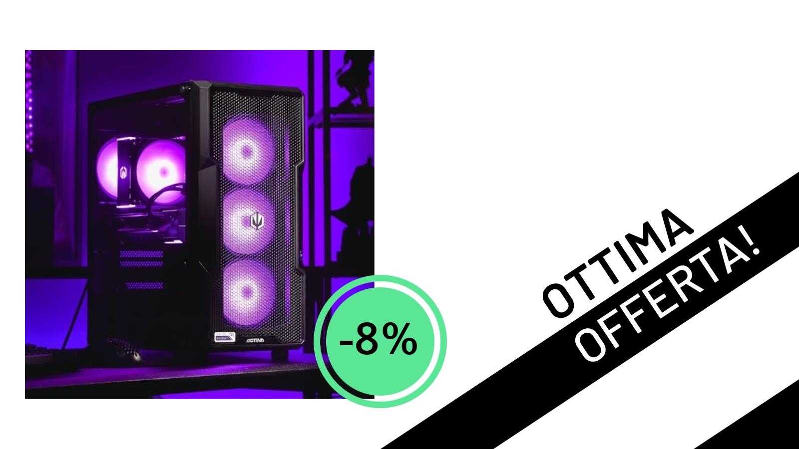 ACTINA ENDORFY: Il PC Gaming Potente Scontato dell'8% a soli 951,07€!