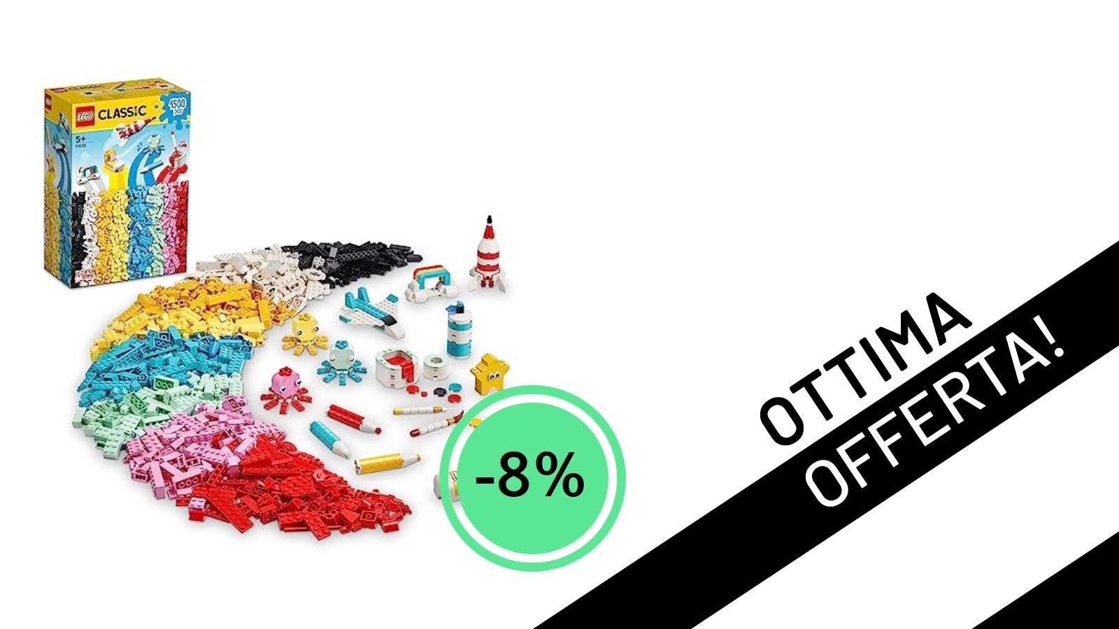 LEGO Classic 11032: 1500 Mattoncini Colorati in Super Offerta a 49,99€!