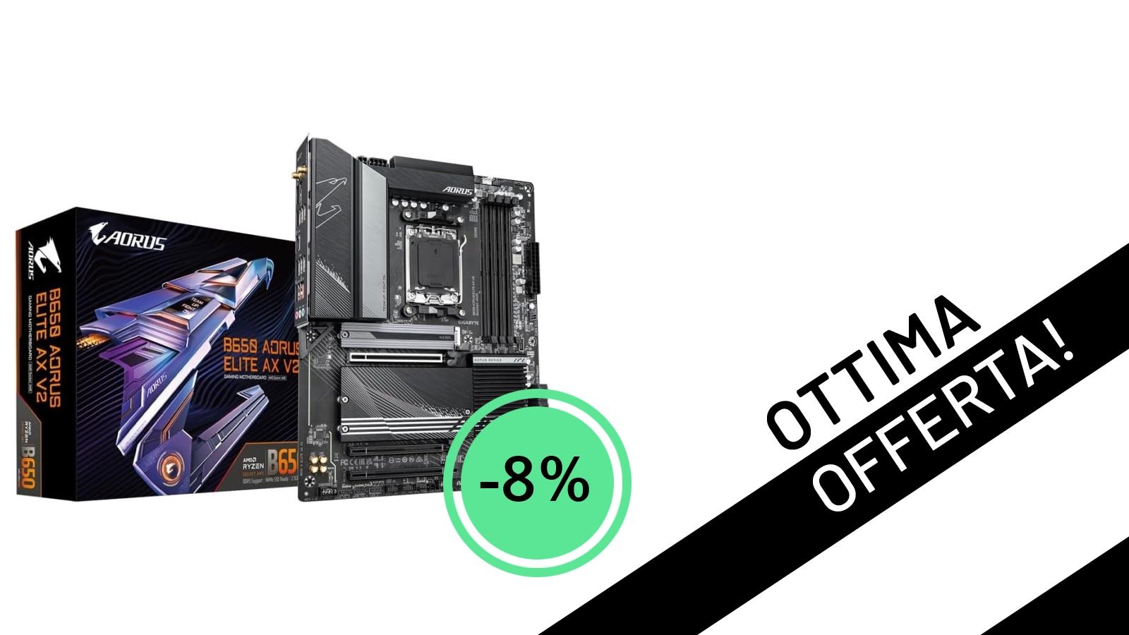 Sconto Imperdibile: GIGABYTE B650 AORUS ELITE AX V2 a soli 184,00€ per la tua build Ryzen 9000!