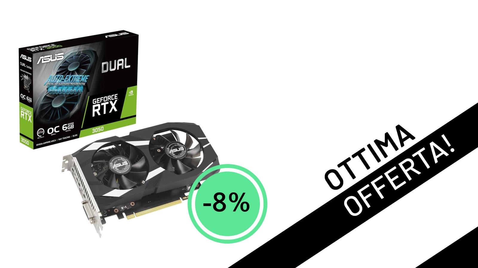 Offerta Imperdibile: La ASUS GeForce RTX 3050 LP BRK OC Edition Sconta dell'8% a soli 264,89€!