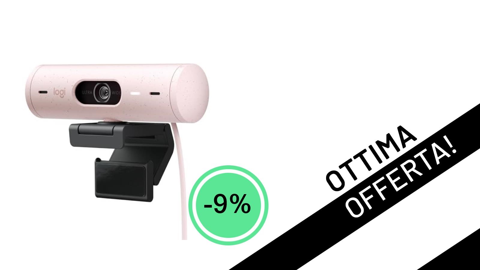 Logitech Brio 500 Rosa: La Webcam Full HD Perfetta per Smart Working e Streaming Ora a un Prezzo Imperdibile!