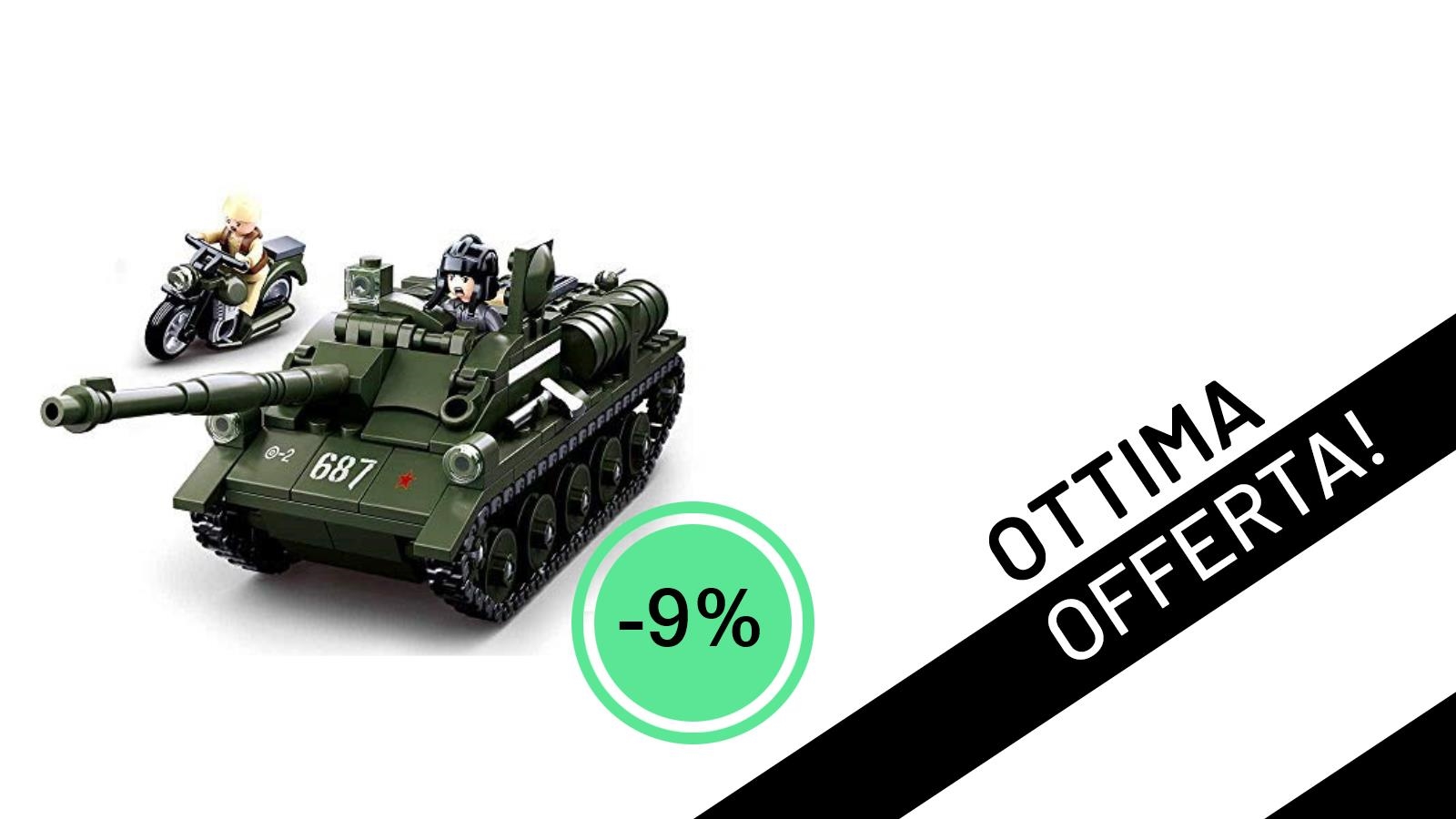 Il set di costruzioni Sluban "Tank with soldiers" è in offerta imperdibile: il tuo campo di battaglia a soli 22,97€!