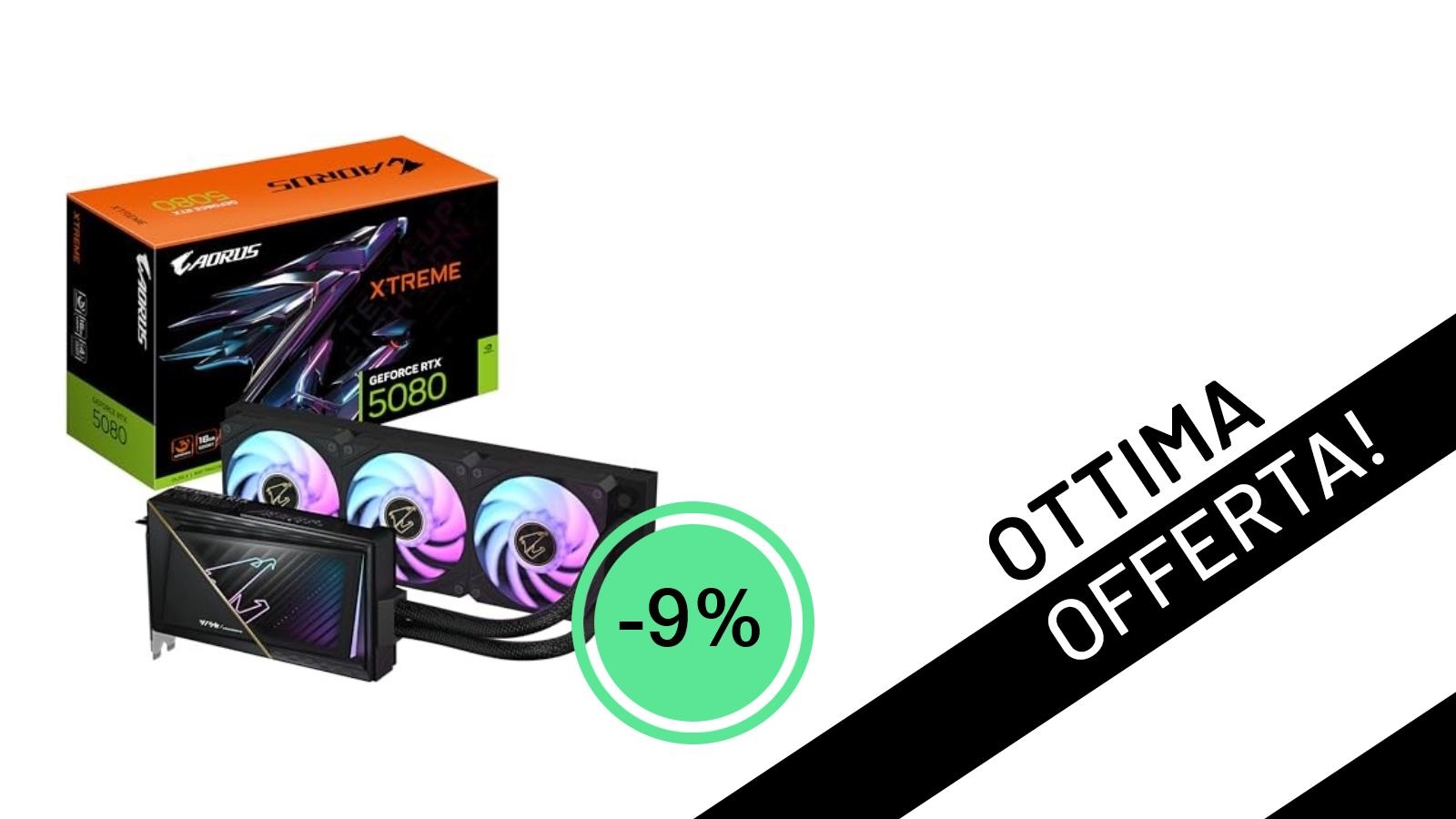 Gigabyte AORUS RTX 5080 XTREME WATERFORCE: Potenza Senza Compromessi con uno Sconto del -9%!